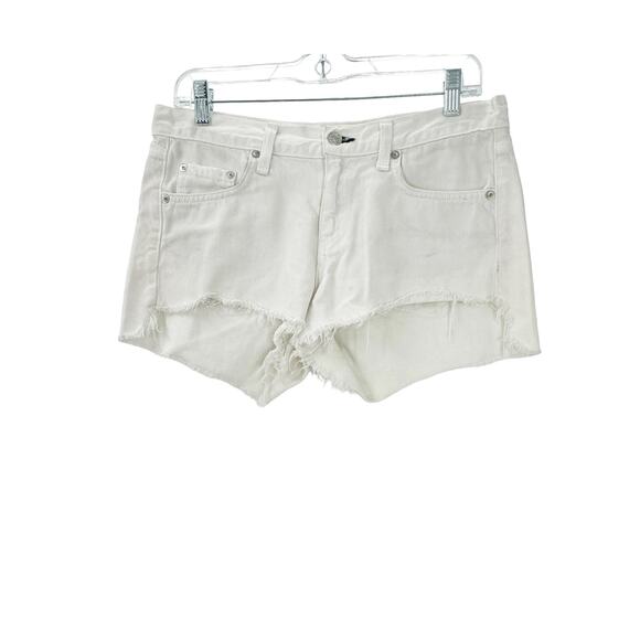 Rag & Bone Vintage Cut Off Jean Shorts Rigid Denim White Size 25 NWT - Picture 3 of 13